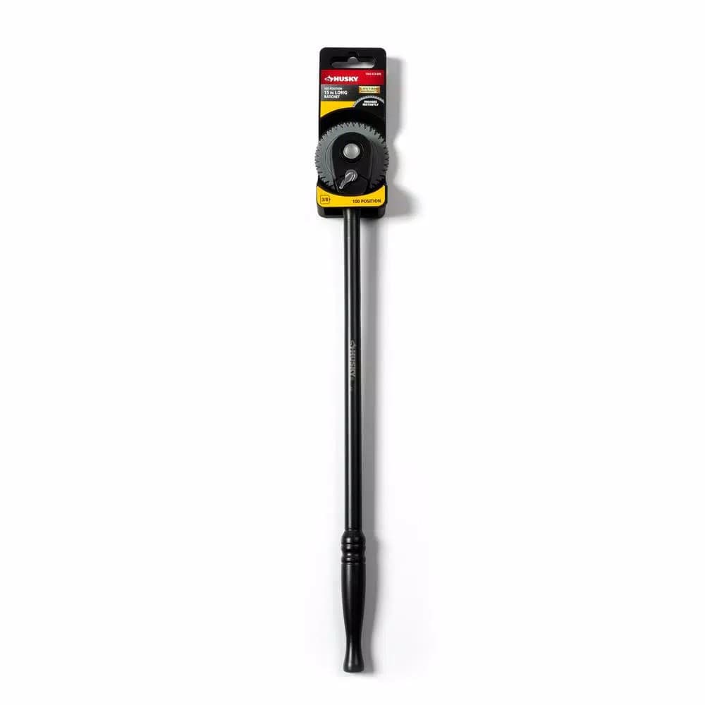 Husky 3/8 in. Drive 100-Position Extra Long Handle Ratchet, 15 in.