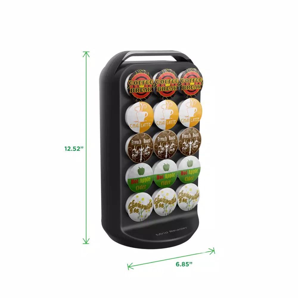 Mind Reader Apollo 30-Capacity K-Cup Storage Carousel - Black & Chrome Coffee Pod Dispenser