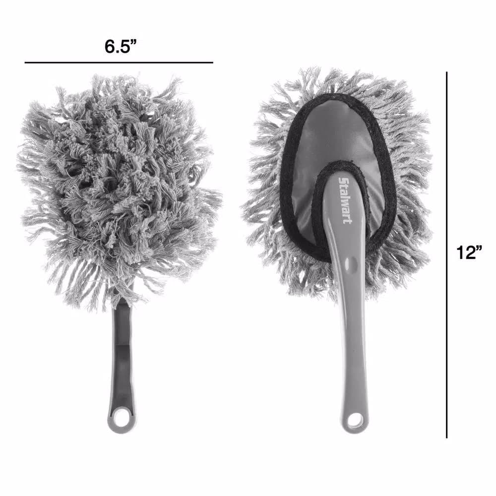 Stalwart Gray Car Duster 2-Pack - Soft Cotton Yarn Interior & Exterior Cleaner