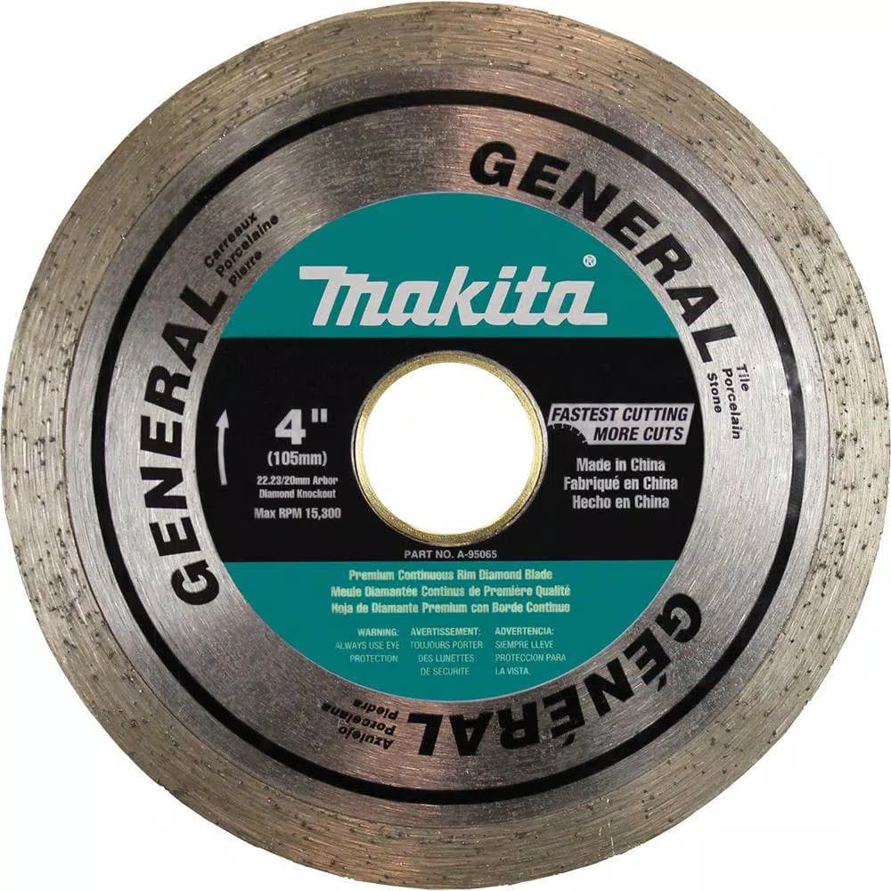 Makita 4 in. Continuous Rim Diamond Blade for Porcelain, Stone, and Tile