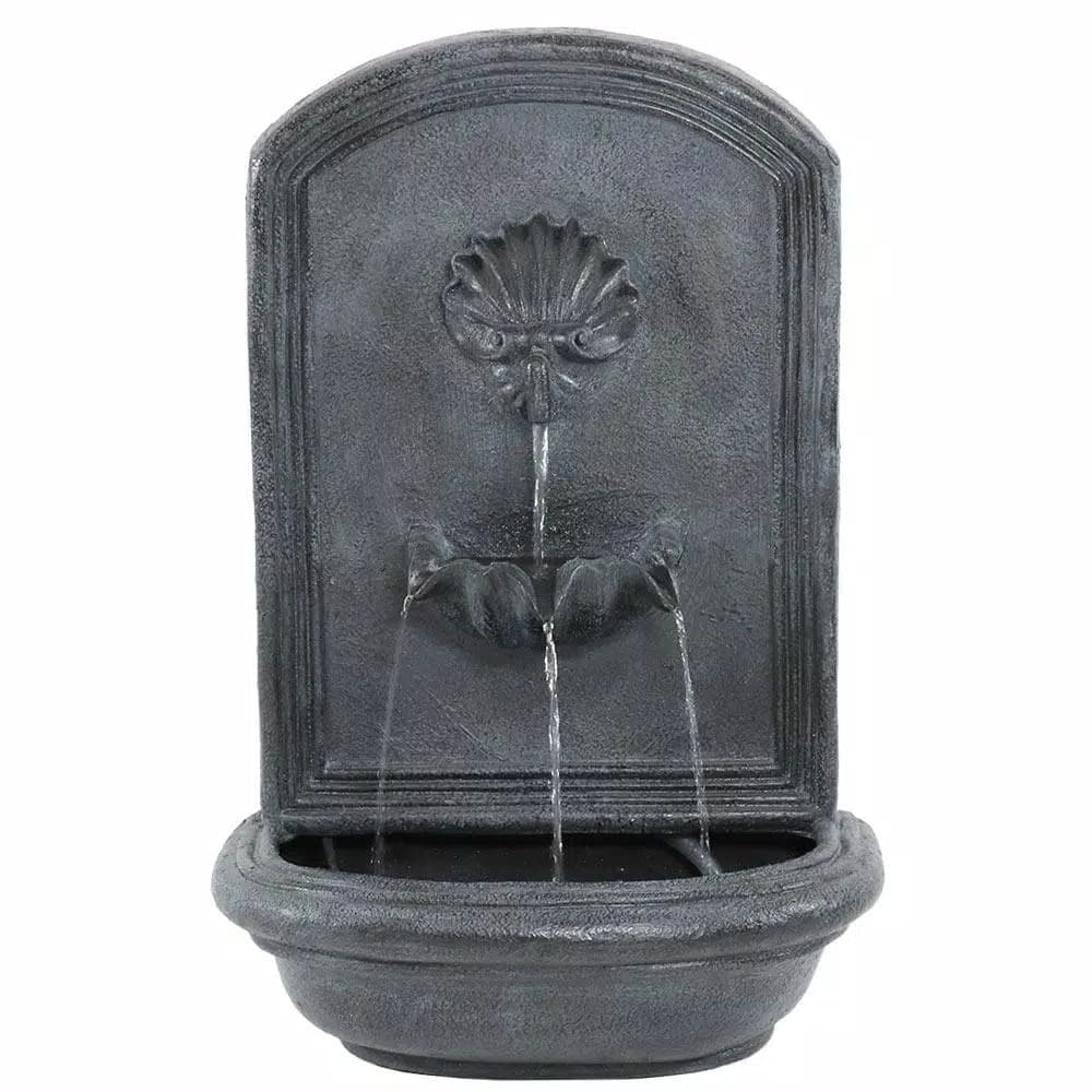 Sunnydaze Decor Seaside Lead Electric Powered Outdoor Wall Fountain, Coastal Shell Design