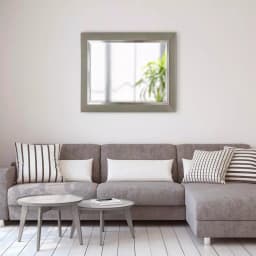 Unbranded Classic Gray Wash and Silver Beveled Glass Rectangle Accent Mirror (43.5 x 31.5 in) thumbnail 1