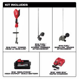 Milwaukee M18 FUEL 18V Brushless Cordless String Trimmer Kit with QUIK-LOK Edger Attachment thumbnail 2