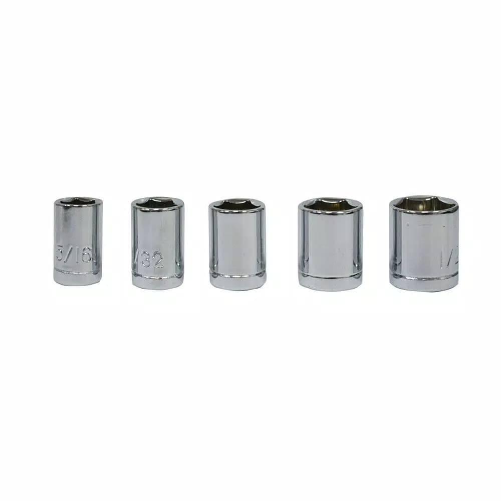 Best Value 27-Piece 1/4 in. and 3/8 in. Socket Set with Ergonomic Ratchet, SAE and Metric