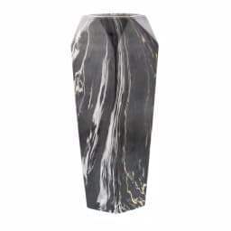 LITTON LANE Modern Reflections 14 in. Black and White Marble Patterned Ceramic Geometric Vase thumbnail 2