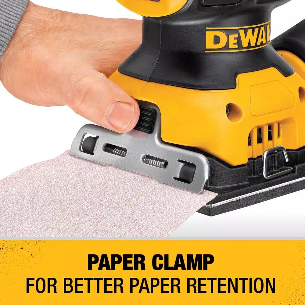 DEWALT DWE6411K 1/4 Sheet Palm Grip Corded Finishing Sander Kit with Contractor Bag