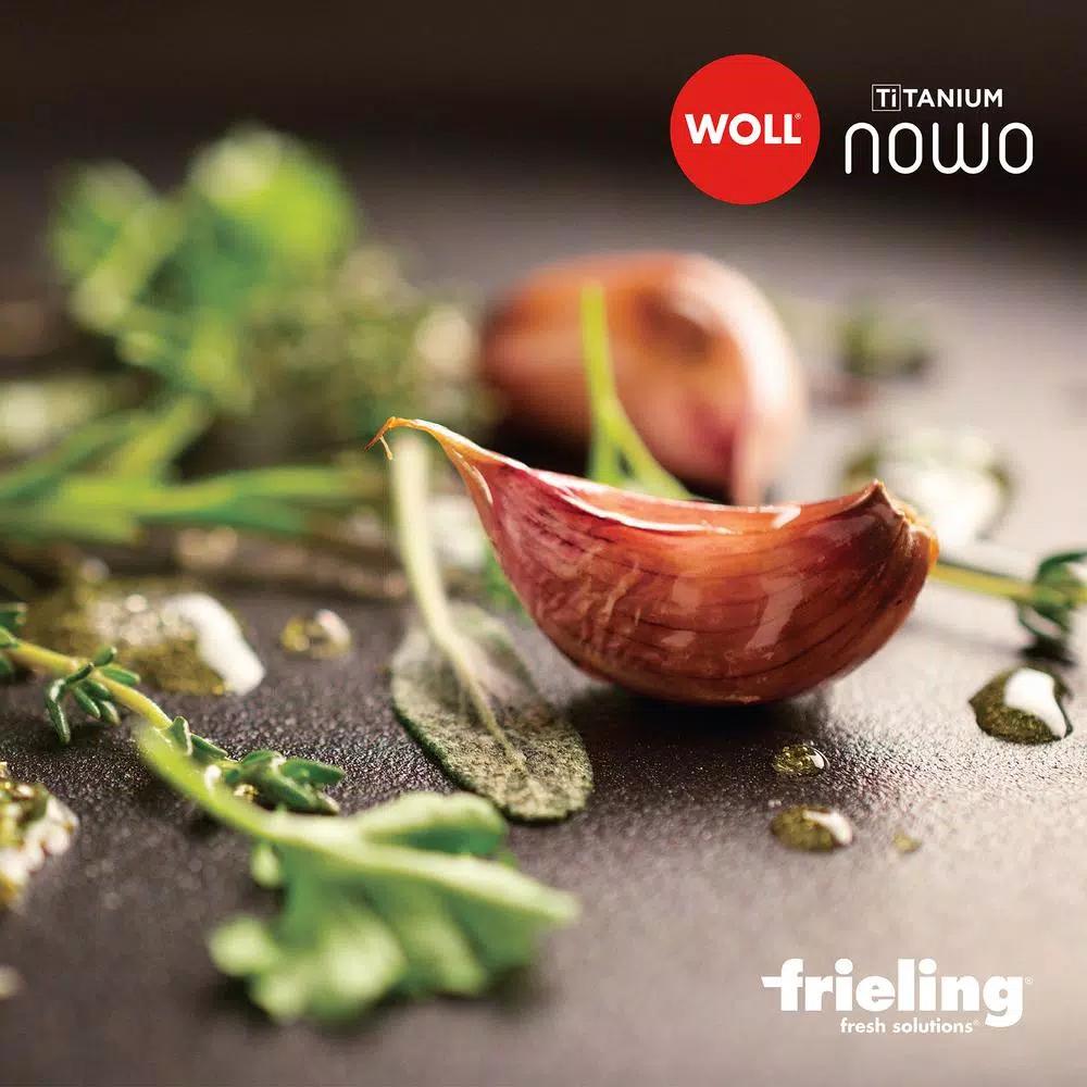 Frieling Woll Nowo 12.5 in. Titanium Reinforced Nonstick Cast Aluminum Wok with Glass Lid