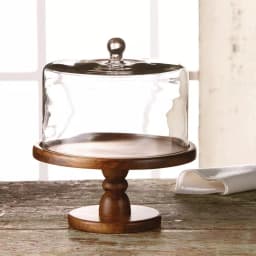 American Atelier Madera Clear Glass Pedestal Cake Plate with Dome, 11.8 in. Diameter thumbnail 2