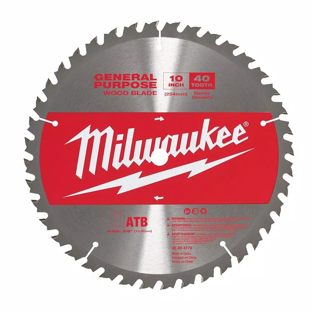 Milwaukee 10 in. 40-Teeth General Purpose Wood Cutting Circular Saw Blade