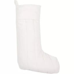 VHC Brands 20 in. Ivory Velvet Cotton Christmas Stocking - Traditional Holiday Decor thumbnail 1