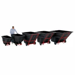 Rubbermaid Commercial Products Rubbermaid Commercial 1/2 cu. yd. Black Tilt Truck Hinged Dome Top Lid thumbnail 3
