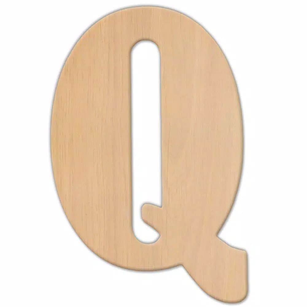 Jeff McWilliams Designs 15 in. Oversized Unfinished Wood Letter Q - Industrial Style Wall Decor