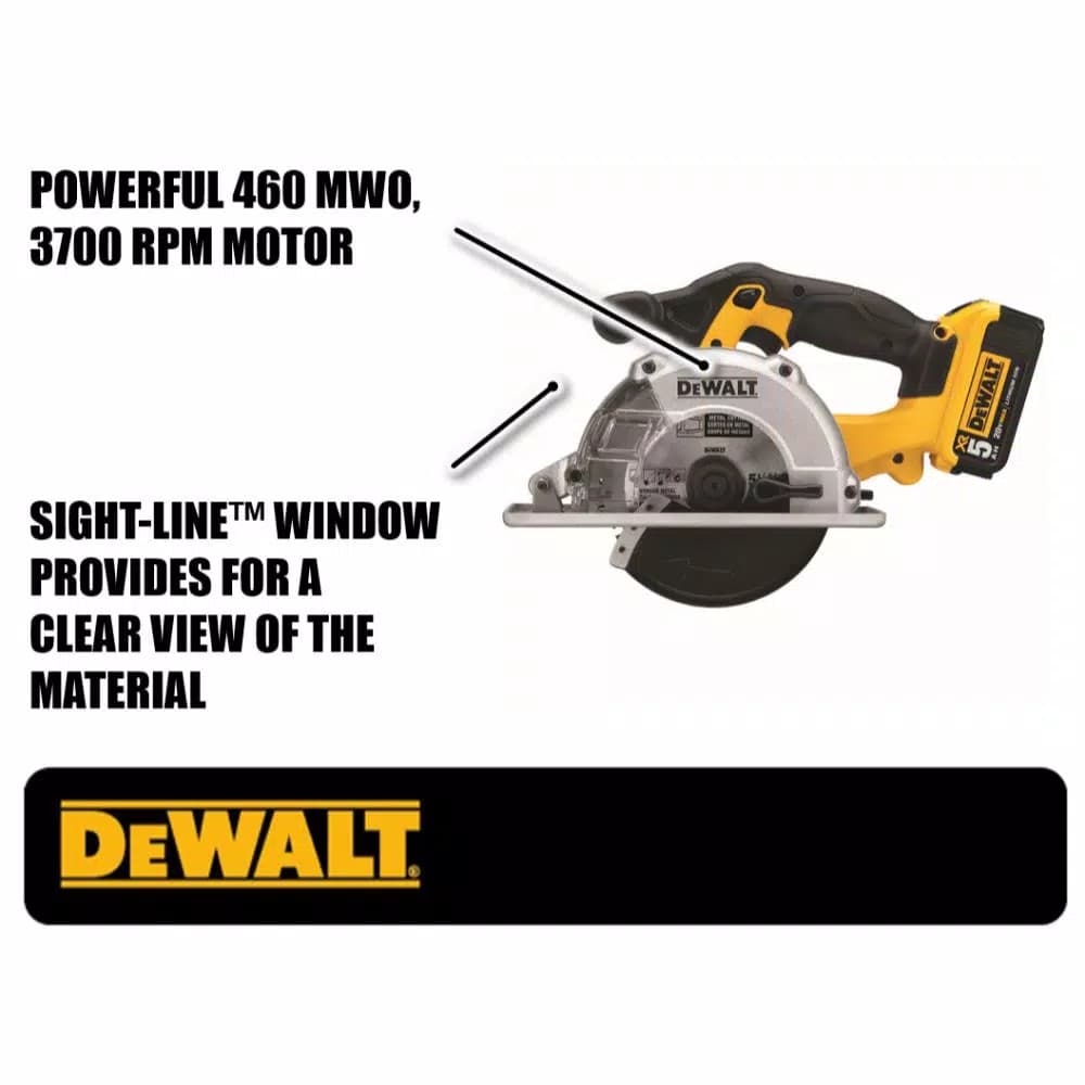DEWALT DCS373P2 20V MAX Cordless 5-1/2 in. Metal Cutting Circular Saw Kit with (2) 5.0 Ah Batteries