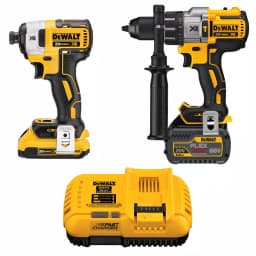 DEWALT 20V MAX Brushless Hammer Drill and Impact Driver Combo Kit with FLEXVOLT 6.0Ah Battery thumbnail 1