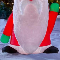 Home Accents Holiday 5 ft. Airblown Inflatables Fuzzy Plush Gnome with Curved Hat Christmas Decoration thumbnail 5