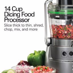 Hamilton Beach Professional 14-Cup Dicing Food Processor, 600W, Grey thumbnail 2