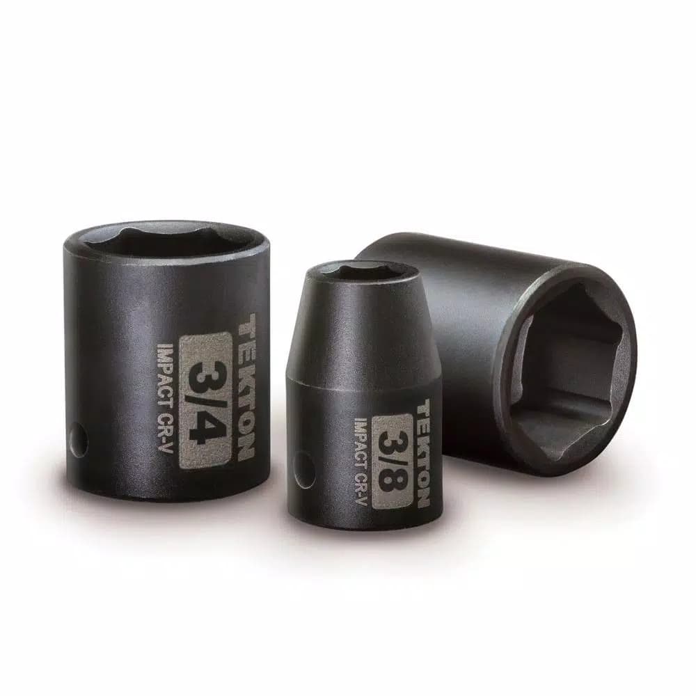 TEKTON 3/8 in. Drive 5/16-1 in. 6-Point Shallow Impact Socket Set, 12-Piece