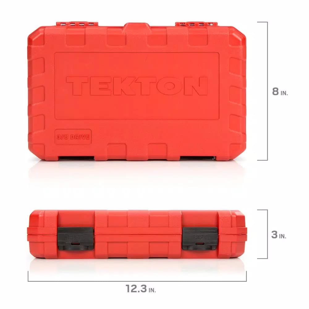 TEKTON 45-Piece 3/8 in. Drive Socket Set, 5/16-3/4 in. and 8-19 mm SAE/Metric