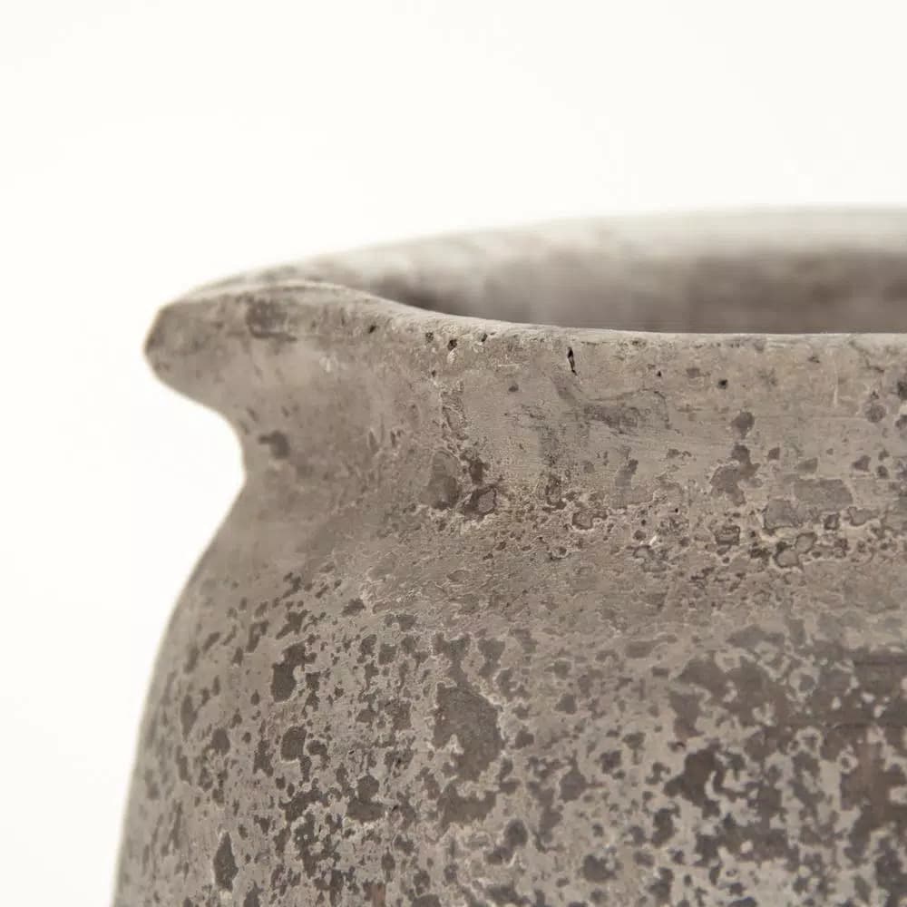 Zentique Terracotta Grey Decorative Pitcher Vase - Distressed Ceramic Table Vase
