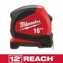 Milwaukee 16 ft. Compact Tape Measure with Nylon Blade Protection thumbnail 1