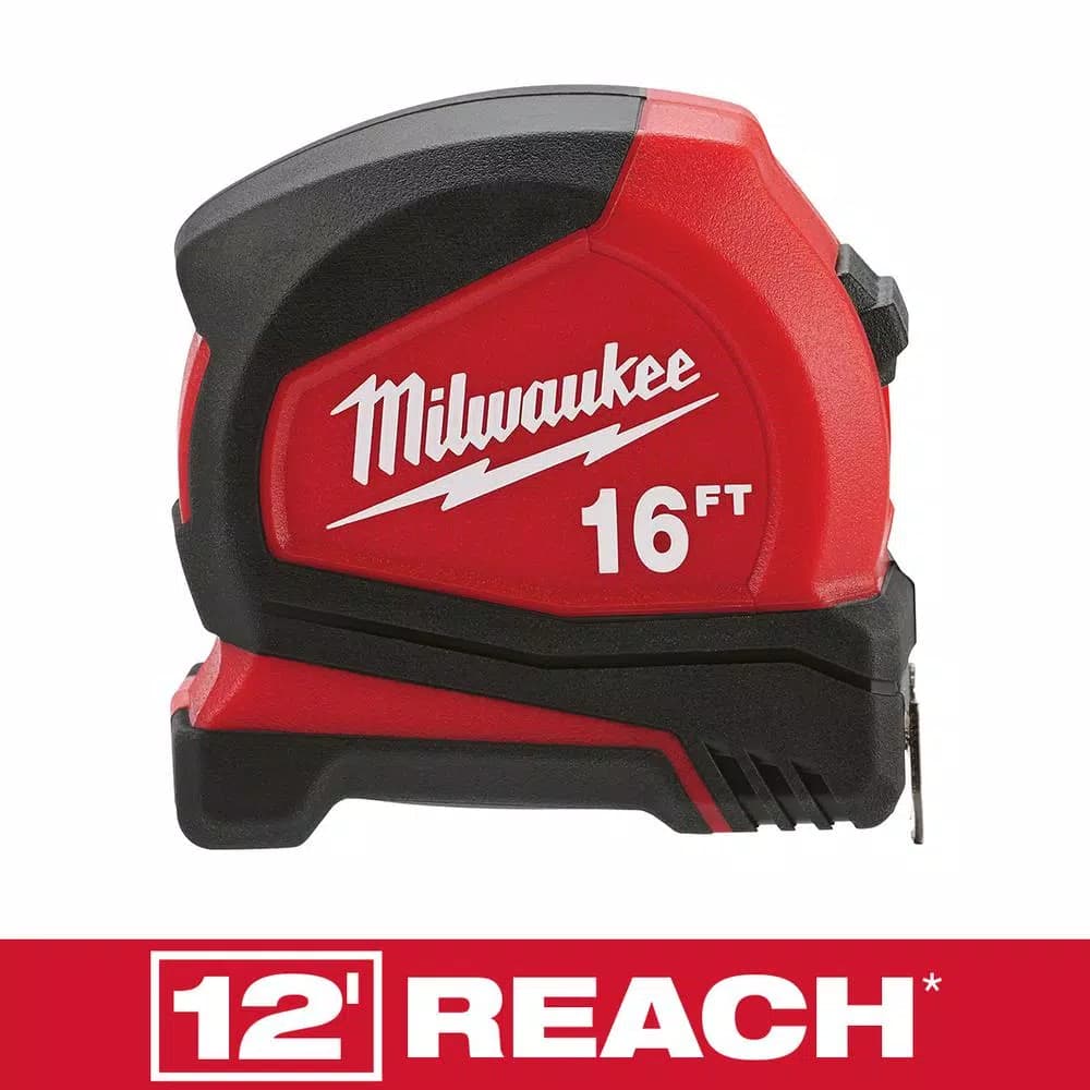 Milwaukee 16 ft. Compact Tape Measure with Nylon Blade Protection