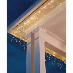 Home Accents Holiday 8 ft. 110-Light LED Warm White Smooth Mini Solar Icicle Light String thumbnail 2