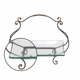 LITTON LANE 20 in. x 17 in. New Traditional Iron and Glass Cartouche Plate Server thumbnail 3