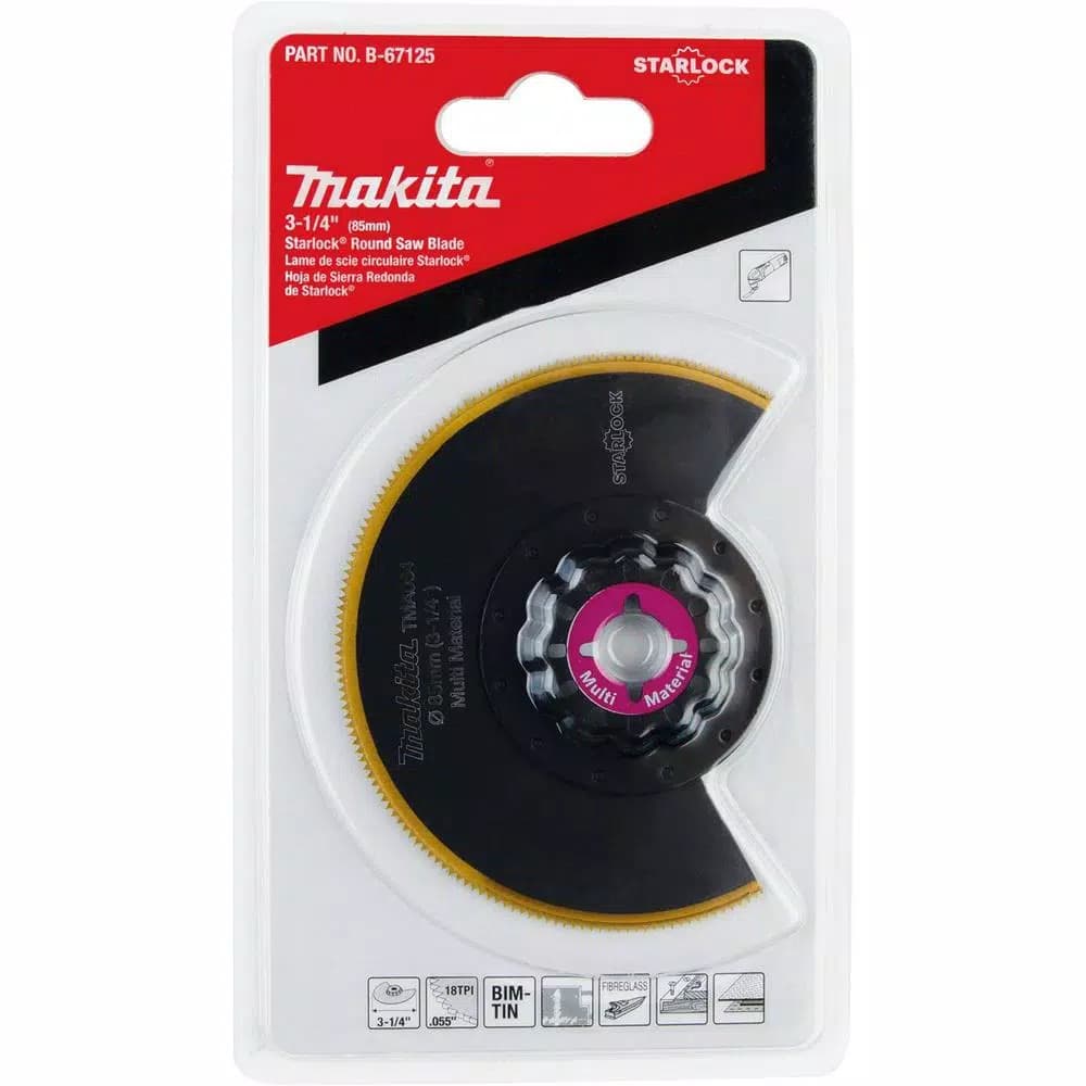 Makita 3-1/4 in. Starlock Round Saw Blade, BiM-TiN, 18 TPI