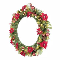 Home Accents Holiday Home Accent Holidays 48 in. Berry Bliss Pre-Lit LED Artificial Christmas Wreath thumbnail 3
