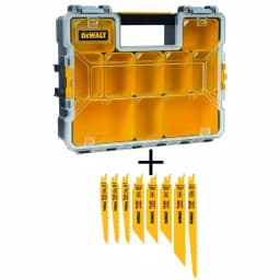 DEWALT FLEXVOLT Bi-Metal Reciprocating Saw Blade Set with 10-Compartment Small Parts Organizer, 8-Piece thumbnail 1
