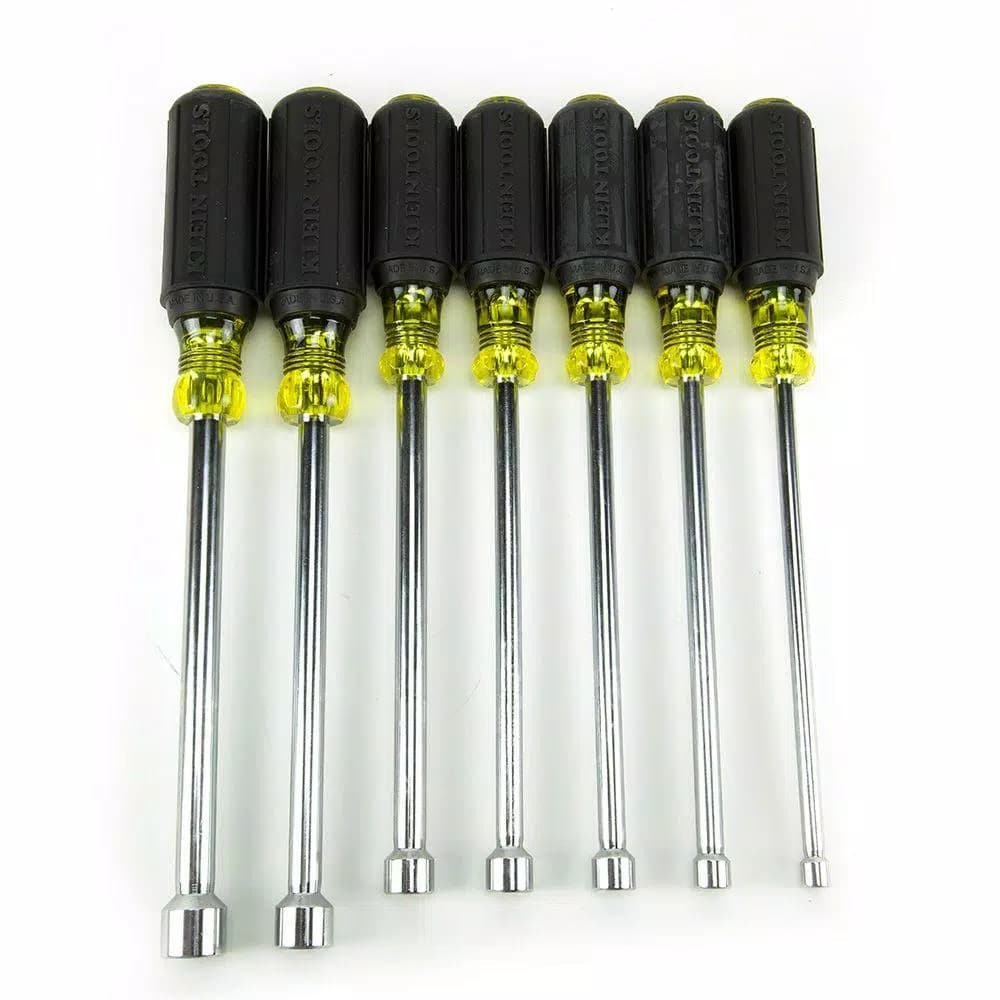 Klein Tools 7-Piece Hollow Shaft Nut Driver Set with Cushion-Grip Handles