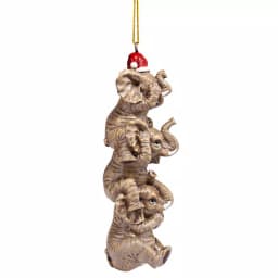 Design Toscano 5 in. See, Speak, Hear No Evil Elephant Holiday Ornament thumbnail 6