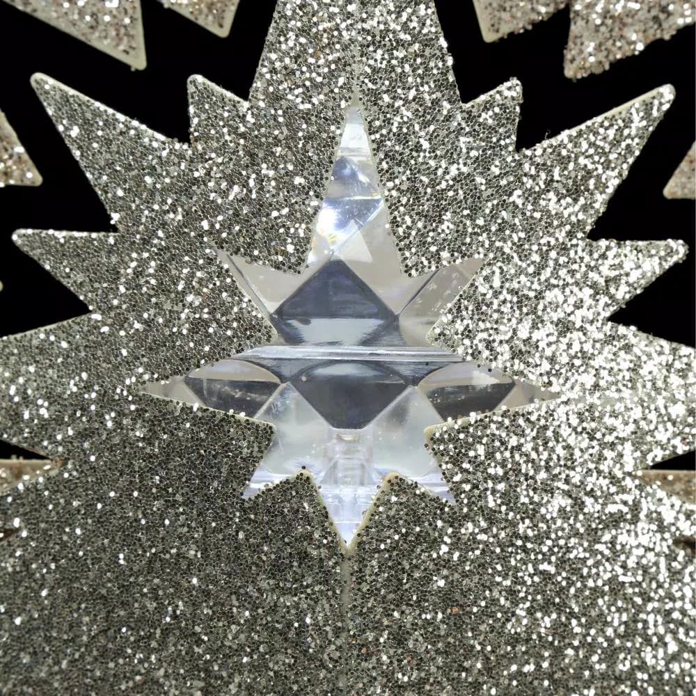 LightShow 18.50 in. Lighted Kaleidoscope Projection Tree Topper, Silver