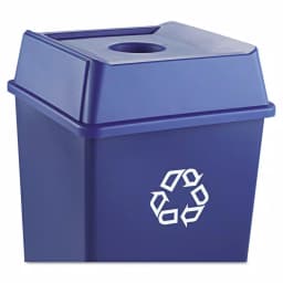 Rubbermaid Commercial Products Untouchable Blue Square Recycling Lid for 35 and 50 Gal. Trash Cans thumbnail 3