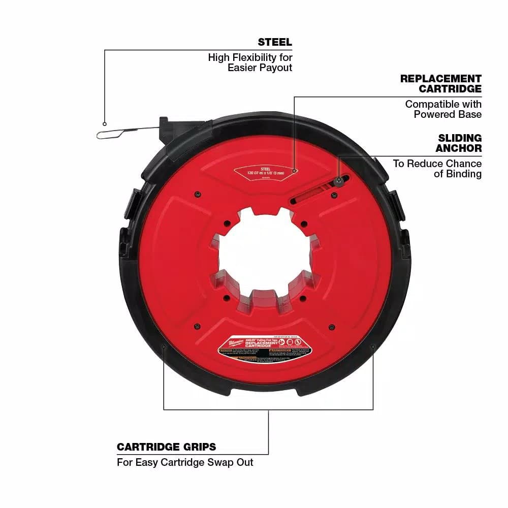 Milwaukee M18 FUEL Angler 120 ft. x 1/8 in. Steel Pulling Fish Tape Replacement Cartridge