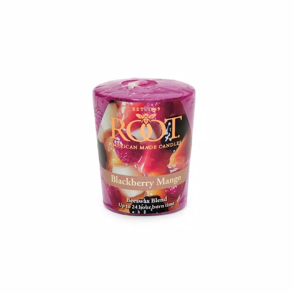 ROOT CANDLES A.I. Root Blackberry Mango Scented Votive Candles, 20-Hour Burn Time (Set of 18)