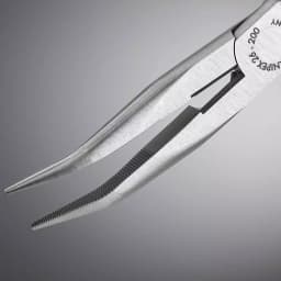 KNIPEX 8 in. Angled Long Nose Pliers with Cutter, 40° Bent Snipe Nose Side Cutting Pliers thumbnail 4