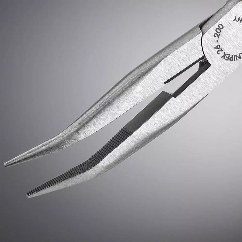 KNIPEX 8 in. Angled Long Nose Pliers with Cutter, 40° Bent Snipe Nose Side Cutting Pliers