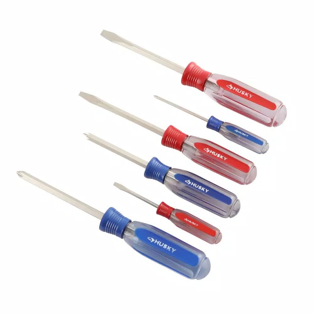 Husky 6-Piece Variety Screwdriver Set, Slotted and Phillips Head
