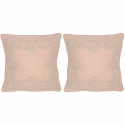 Safavieh Florentine Petal Geometric Embroidered Linen Throw Pillows, Set of 2 (20 in. x 20 in.) thumbnail 2