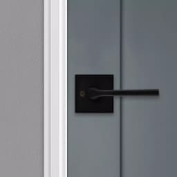 Kwikset Lisbon Square Matte Black Interior Passage Door Lever thumbnail 10