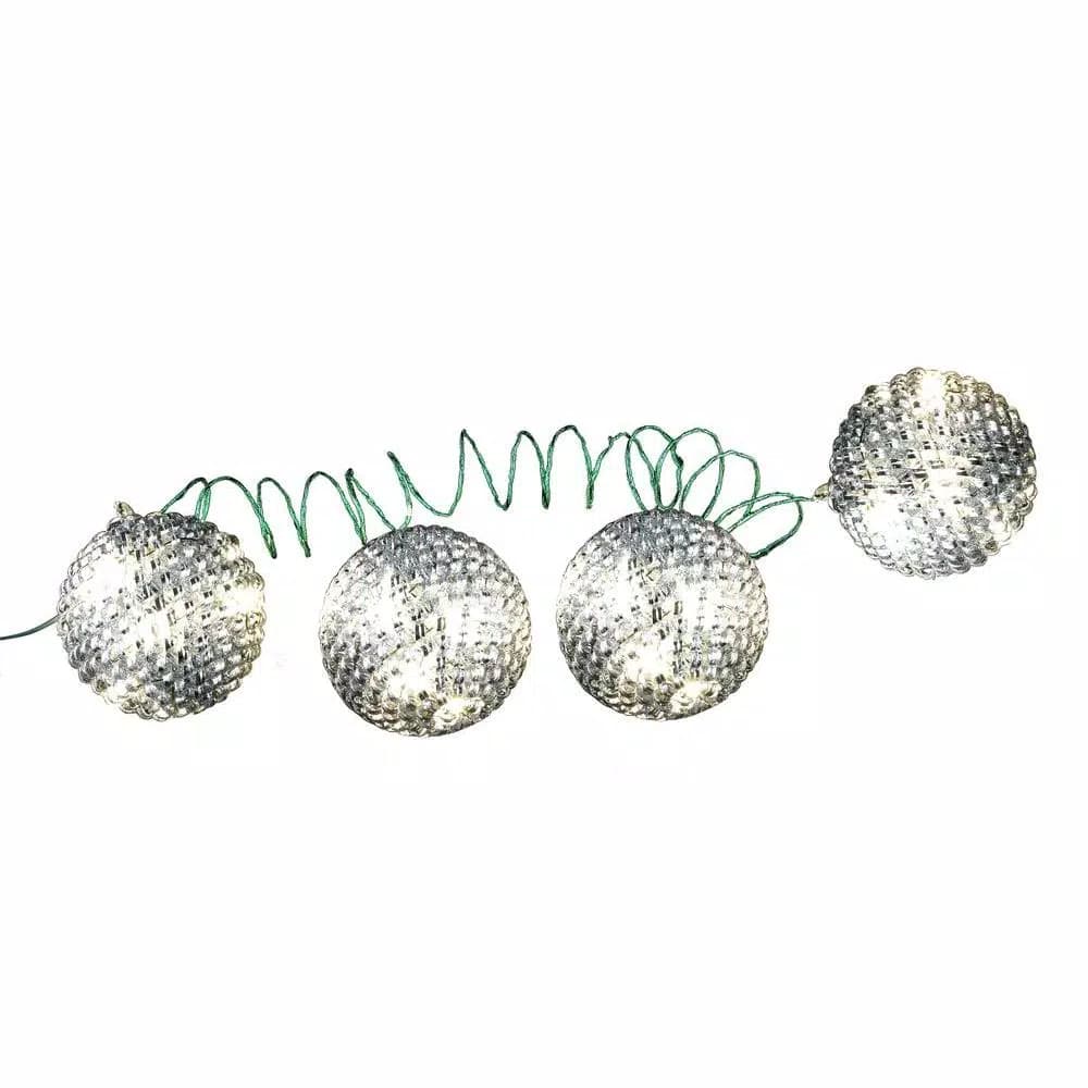 Unbranded Starlite Creations 4-Piece LED White Tinsel Wire Ornaments, 36-Light Specialty String Lights