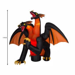 Gemmy 7.5 ft. Fire and Ice Two-Headed Dragon Halloween Inflatable with Animated Projection thumbnail 3