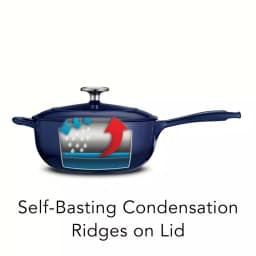 Tramontina Gourmet 3 Qt. Enameled Cast Iron Saucier with Lid, Gradated Cobalt Blue thumbnail 7