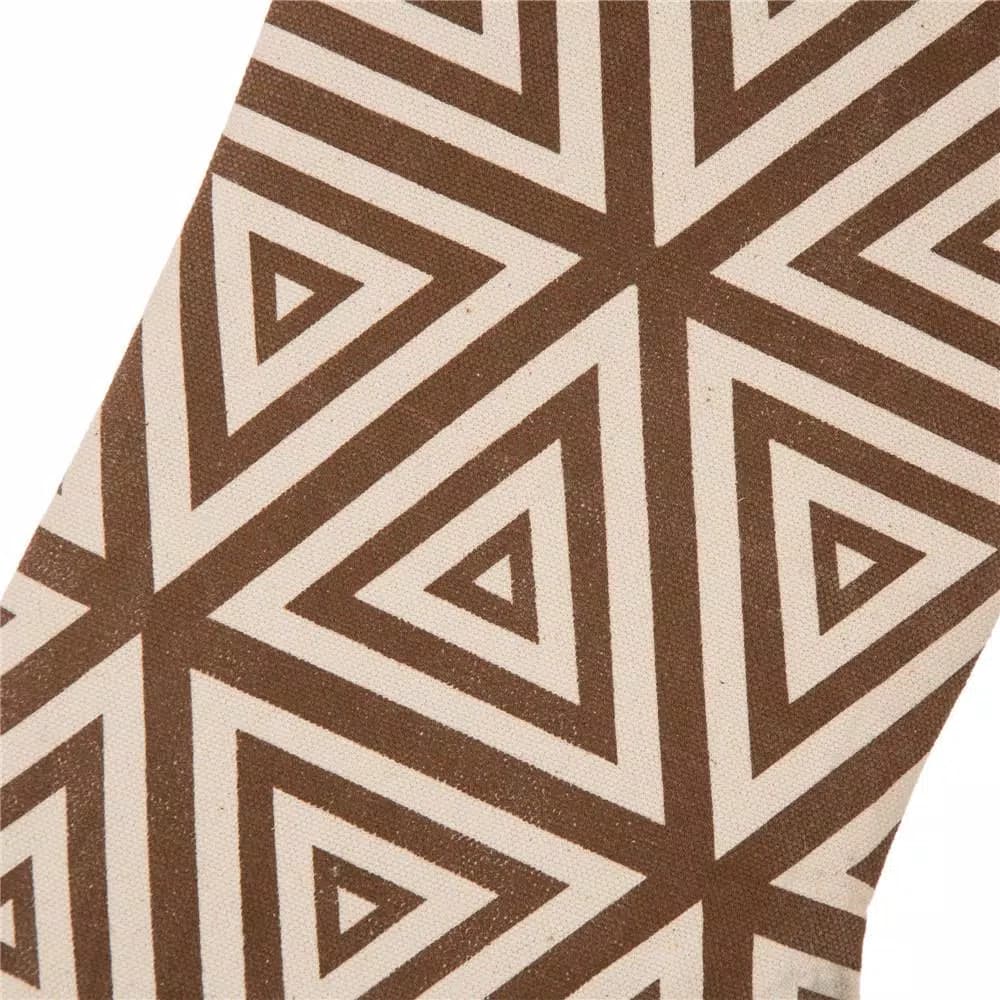 Glitzhome 20 in. Christmas Stocking with Faux Fur Cuff in Natural Brown and White