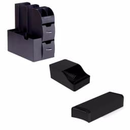 Mind Reader Black Coffee Station Organizer with K-Cup Drawer and Sleeve Dispenser thumbnail 1