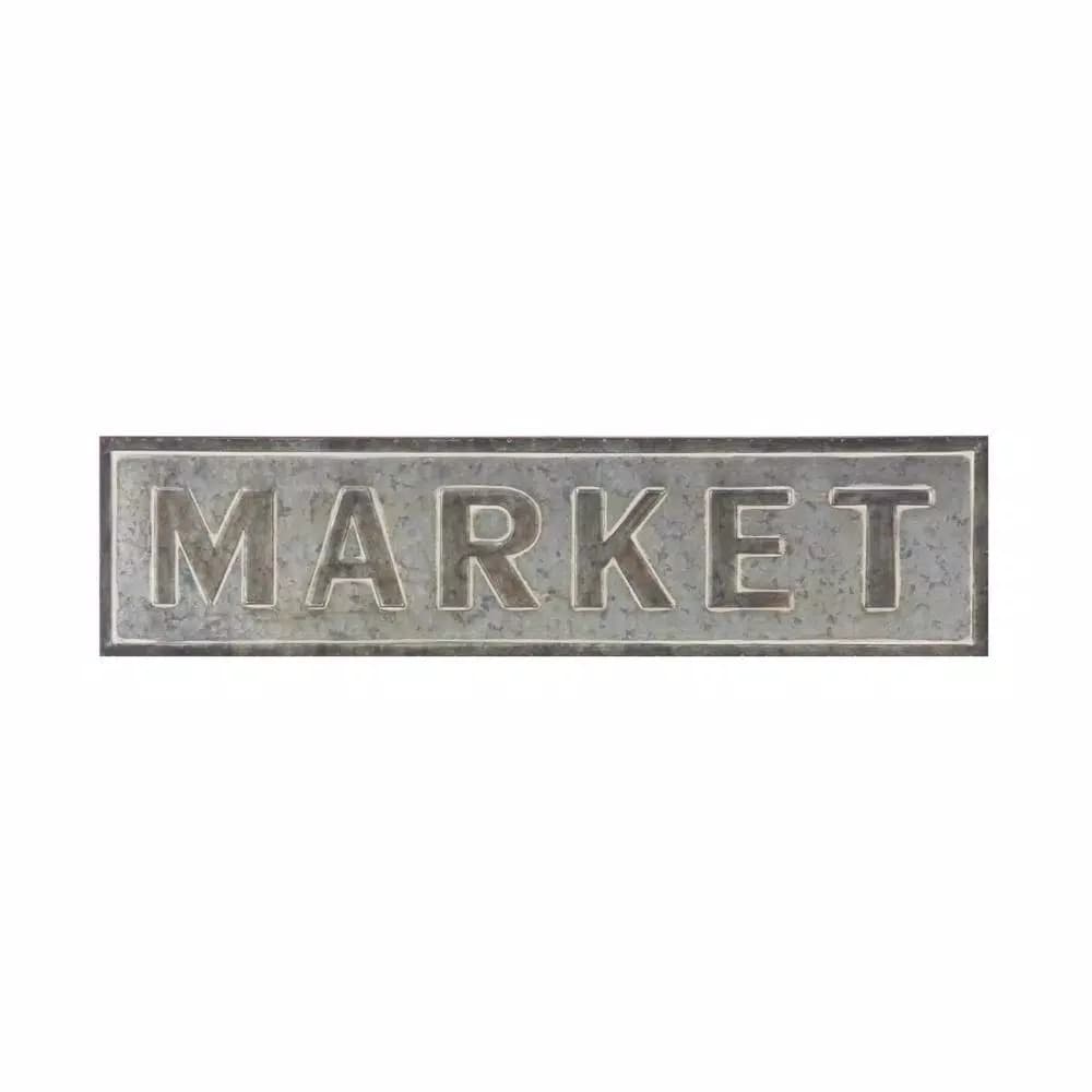 LITTON LANE MARKET Iron Decorative Wall Sign - Rustic Farmhouse Style Decor