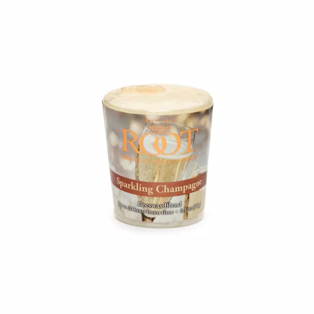 ROOT CANDLES A.I. Root Sparkling Champagne Scented Votive Candles, Beeswax Enriched, 18-Piece Set