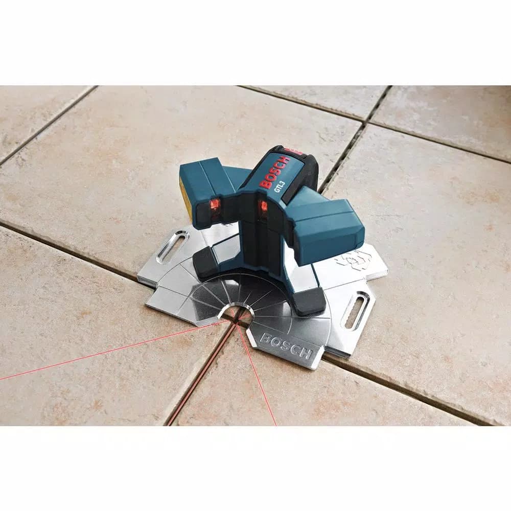 Bosch GTL3 Tile and Square Layout Laser Level, 3-Beam Red Laser