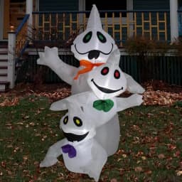 Northlight 3.5 ft. Inflatable Ghost Trio Halloween Outdoor Decoration with Warm White Lights thumbnail 2